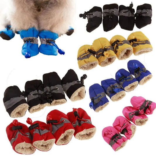 Chaussures antidérapantes pour chiot, 4 pièces, imperméables, pour animaux de compagnie, bottes de neige, de pluie, pour chien, chiot, chat, Chihuahua, soins des pattes, hiver