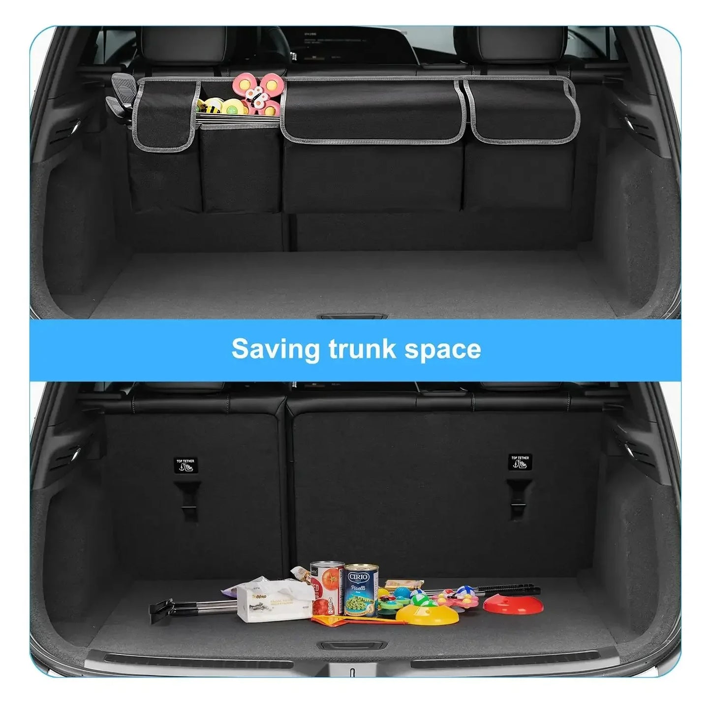Organisateur de coffre de voiture, sac de rangement de siège arrière, haute capacité, multi-usage, Oxford, organisateurs arrière de siège de voiture, intérieur d'automobile