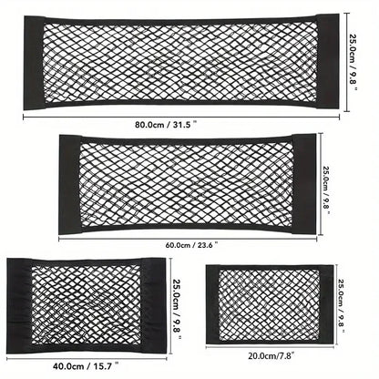 Sac de rangement universel pour voiture Filet de coffre à double maille Sac de rangement intégré Filet de fixation pour extincteur Filet antidérapant Filet de rangement voiture Filet de coffre double maille automobile
