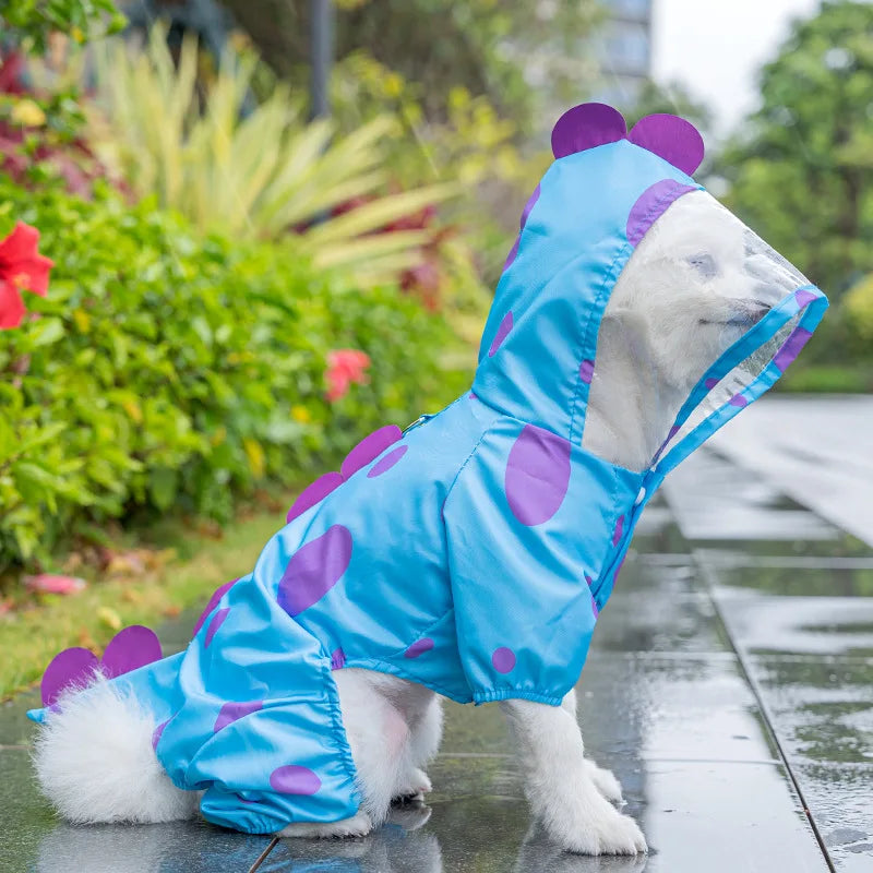 Imperméable imperméable pour chien avec sweat à capuche Poncho, veste de pluie réglable pour animaux de compagnie avec trou de laisse pour chiens de petite, moyenne et grande taille