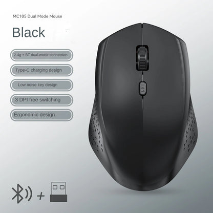 Souris sans fil Bluetooth 5.2, 2.4 ghz, double Mode, silencieuse, Rechargeable, pour jeu, 1600DPI, pour ordinateur portable, Win Mac OS