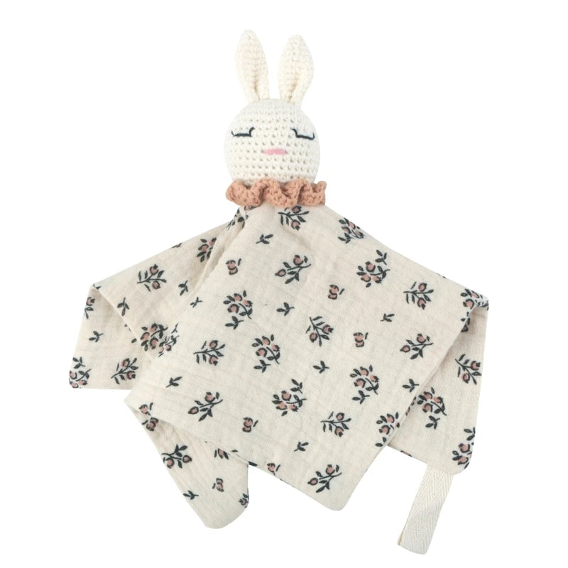Bébé bébé apaiser serviette réconfortante Crochet lapin rot tissu sommeil apaisant poupée jouet pacifier sucette bavoir pour les
