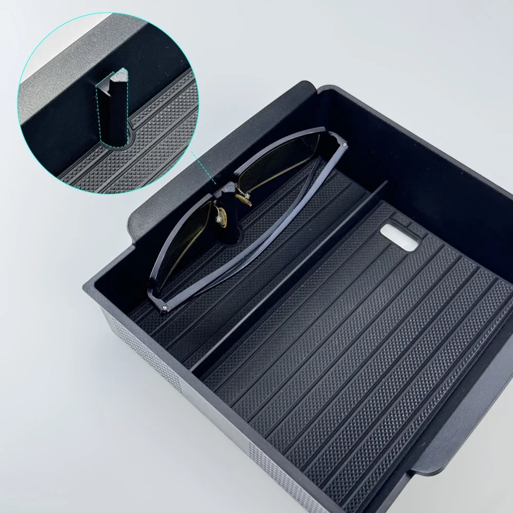Boîte de rangement pour Console centrale Tesla, nouveau modèle Y 2025, lancement Juniper modèle 3 Highland 2024, boîte d'accoudoir, coussinet supérieur et inférieur en Silicone