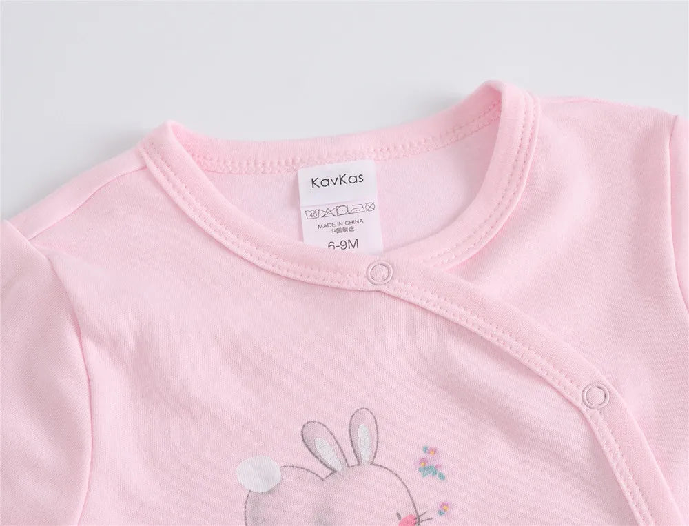 Ensemble de vêtements 100% coton pour bébés filles de 0 à 12 mois, barboteuse à manches longues pour nouveau-né garçon, combinaison imprimée Carton, printemps-automne, 3 pièces/lot