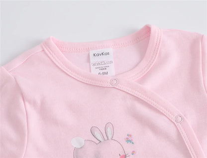 Ensemble de vêtements 100% coton pour bébés filles de 0 à 12 mois, barboteuse à manches longues pour nouveau-né garçon, combinaison imprimée Carton, printemps-automne, 3 pièces/lot
