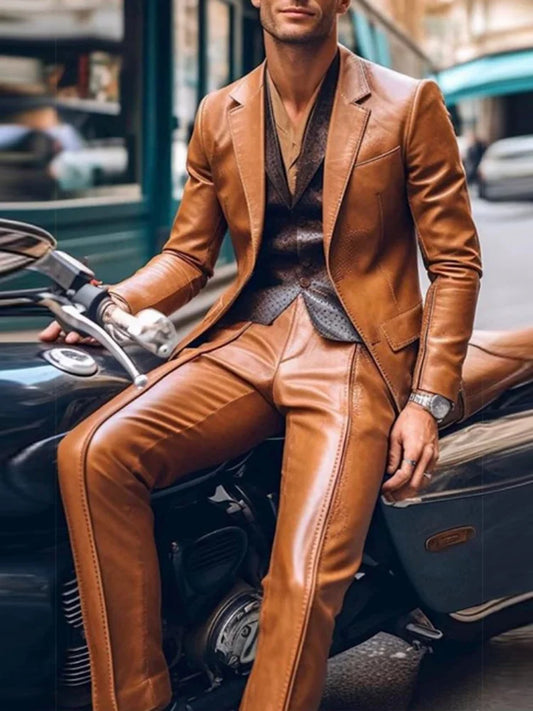 PU 2 pièces hommes Costume formel affaires Mariage costumes pour hommes meilleur Homme Blazer marié porter Tuxedos coupe ajustée Costume Homme Mariage