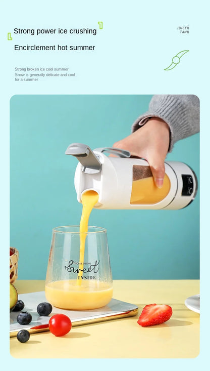 Mélangeur domestique Portable, presse-agrumes électrique concassé, avec 3 vitesses, grande capacité de 450ML, tasse de jus à affichage numérique
