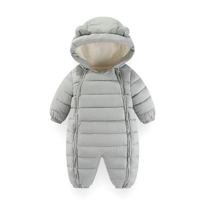 OLEKID 2025 automne hiver bébé barboteuses à capuche Plus velours chaud bébé fille combinaison enfant en bas âge garçons salopette infantile nouveau-né vêtements de nuit