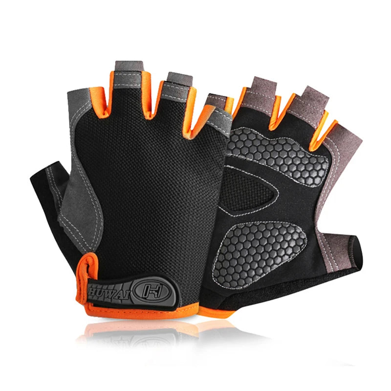 Gants de vélo pour hommes et femmes, demi-doigt, de gymnastique, mitaines respirantes et antidérapantes, pour Fitness, entraînement sportif