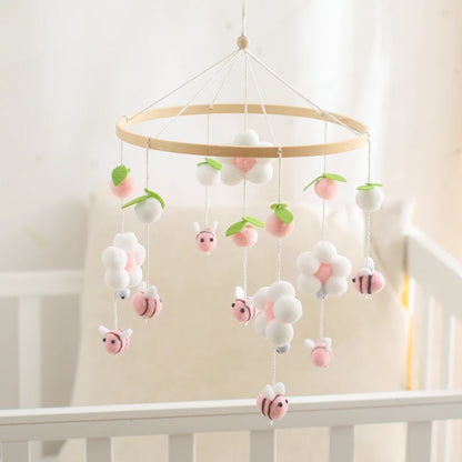 Berceau de bébé lit Mobile cloche hochet jouets en bois Crochet étoiles pendentif lit cloche jouets nouveau-né confort berceau support suspendus jouets cadeaux