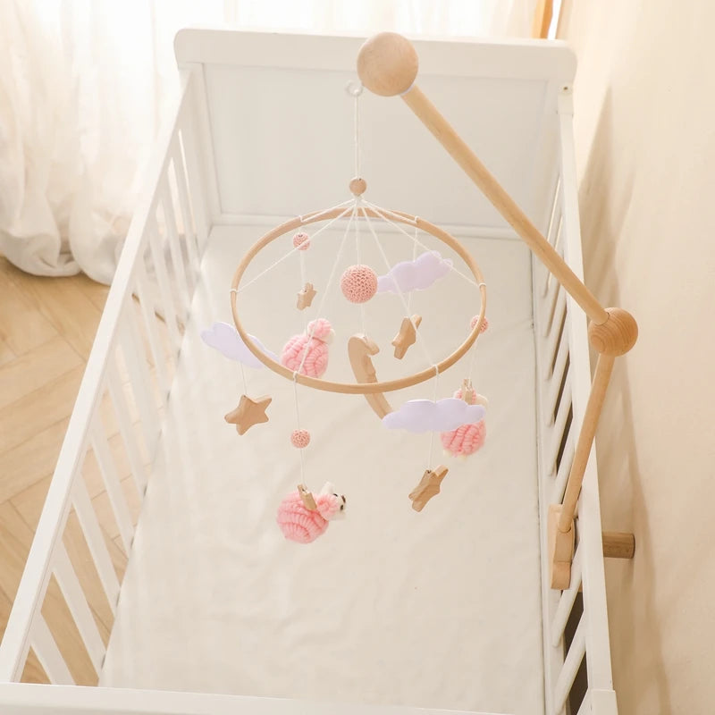 Berceau de bébé lit Mobile cloche hochet jouets en bois Crochet étoiles pendentif lit cloche jouets nouveau-né confort berceau support suspendus jouets cadeaux