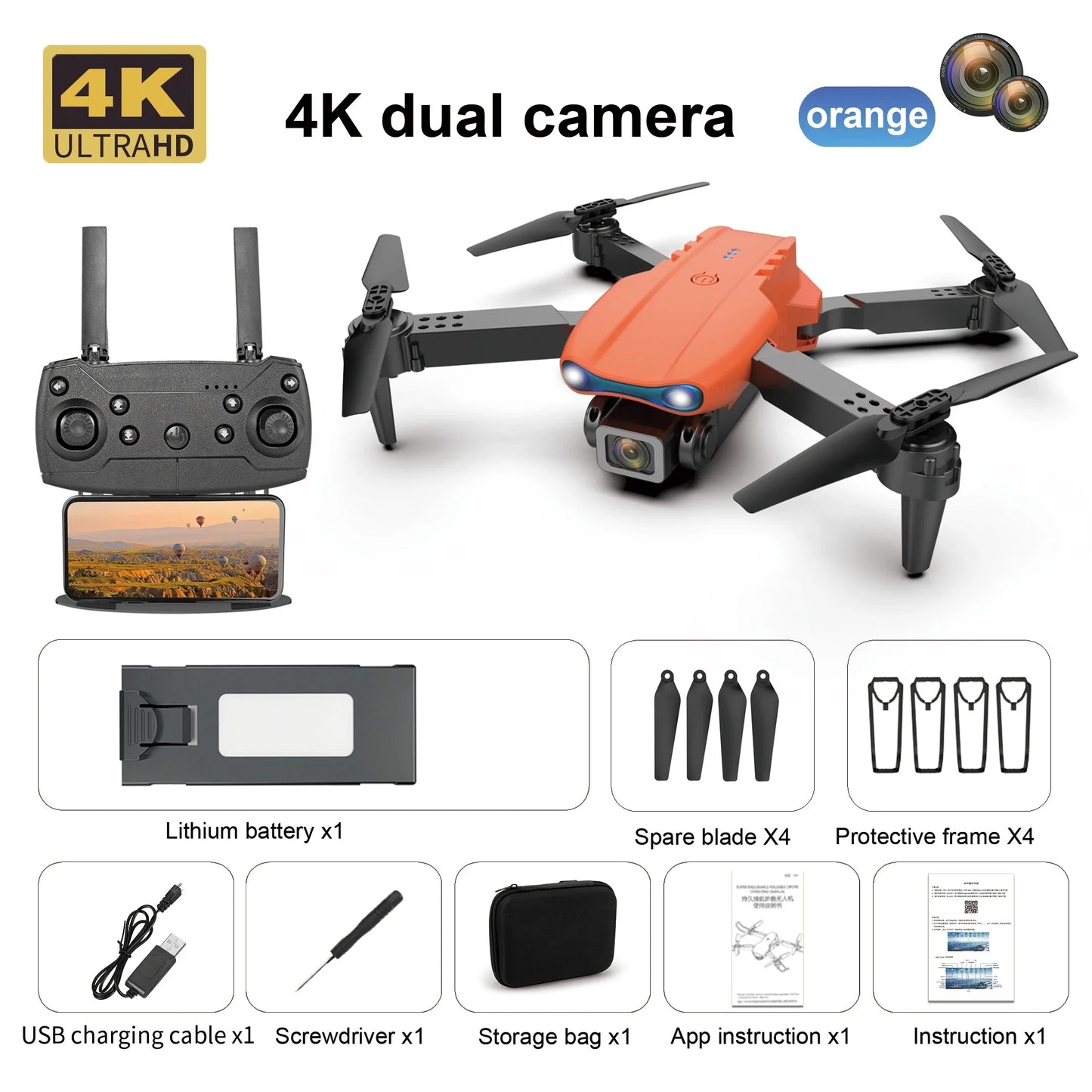 Drone professionnel E99 Pro avec caméra 4K, photographie aérienne, caméra HD pour touristes, évitement d'obstacles à trois côtés, quadrirotor