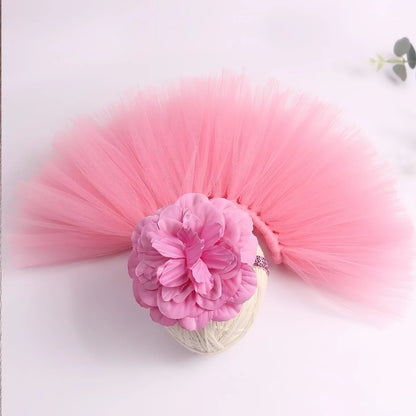 Ylsteed – tenues de photographie pour nouveau-né fille, jupe Tutu faite à la main avec bandeau fleuri, vêtements de princesse, accessoires Photo pour bébé fille