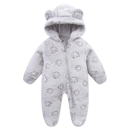 Vêtements doux pour nouveau-né, flanelle, automne hiver, pour bébés garçons et filles, combinaison de dessin animé, body chaud pour bébés de 0 à 12 mois