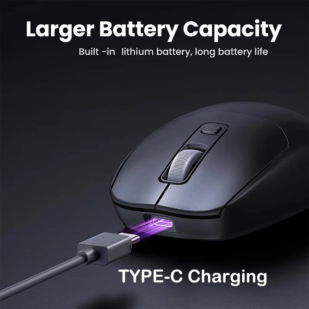 Souris sans fil Bluetooth 5.2, 2.4 ghz, double Mode, silencieuse, Rechargeable, pour jeu, 1600DPI, pour ordinateur portable, Win Mac OS