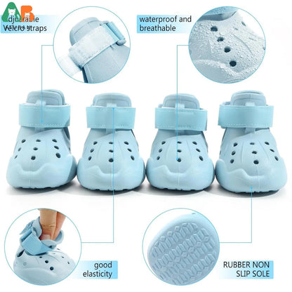 ATUBAN Chaussures pour chiens, sandales pour chaussons chauds, bottes d'extérieur pour chiens, chaussons antidérapants et imperméables pour l'hiver, jour enneigé et été