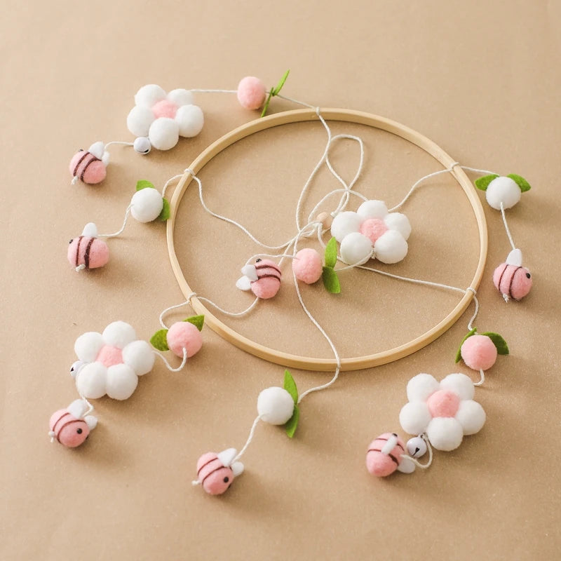 Berceau de bébé lit Mobile cloche hochet jouets en bois Crochet étoiles pendentif lit cloche jouets nouveau-né confort berceau support suspendus jouets cadeaux