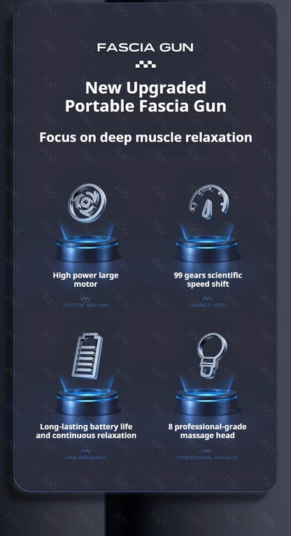 Mini pistolet de Massage Portable à 99 niveaux, pistolet à Fascia portatif, affichage numérique, masseur musculaire par Vibration, masseur de tissus profonds pour le corps