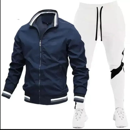 Survêtement pour hommes, jogging décontracté, vêtements de sport, vestes et pantalons, ensembles de 2 pièces, col montant, combinaison de sport, Jogging, Fitness
