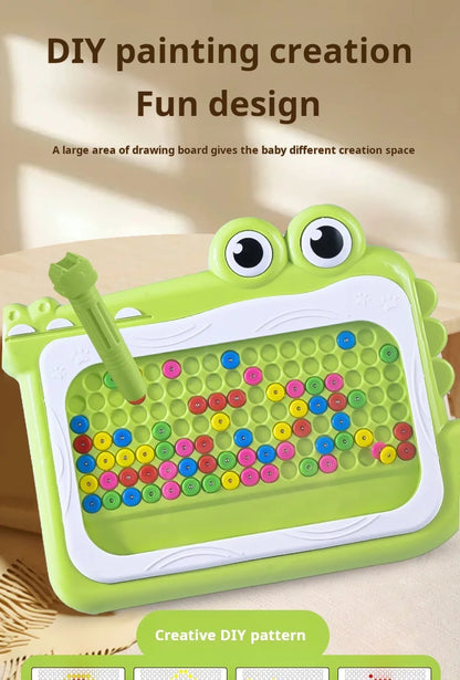 Planche à gribouiller en perles magnétiques pour enfants de 3 à 8 ans, avec stylo Puzzle, jouets de dessin, jeu de Montessori, cadeau éducatif, nouvelle collection