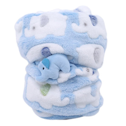 Couverture de dessin animé éléphant mignon pour bébé, produits pour bébé, nouveau-né, climatisation, lieux de couette, oreiller en velours, couette, utilisation pour les touristes