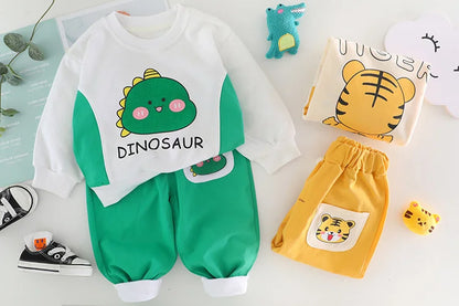 Nouveau printemps automne bébé vêtements enfants garçons filles dessin animé T-Shirt pantalon 2 pièces/ensembles enfant en bas âge Costume décontracté infantile enfants survêtements