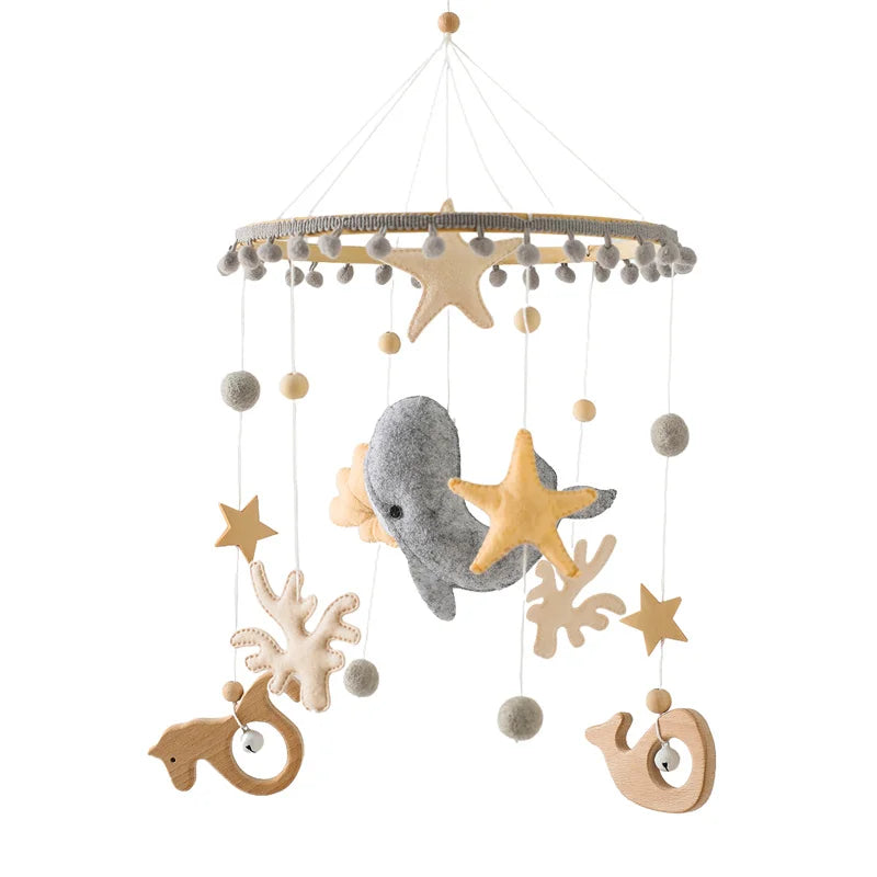 Berceau de bébé lit Mobile cloche hochet jouets en bois Crochet étoiles pendentif lit cloche jouets nouveau-né confort berceau support suspendus jouets cadeaux