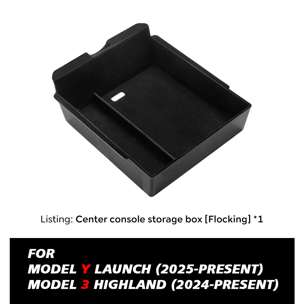 Boîte de rangement pour Console centrale Tesla, nouveau modèle Y 2025, lancement Juniper modèle 3 Highland 2024, boîte d'accoudoir, coussinet supérieur et inférieur en Silicone