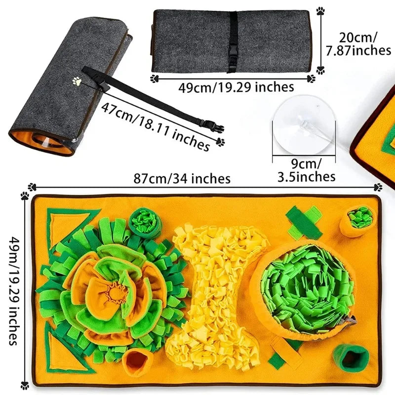 Grand tapis à renifler pour chiens, entraînement interactif pour animaux de compagnie et soulagement du Stress, tapis d'alimentation à renifler, mangeoire lente, tapis de friandises pour chiens, jouets pour chiens