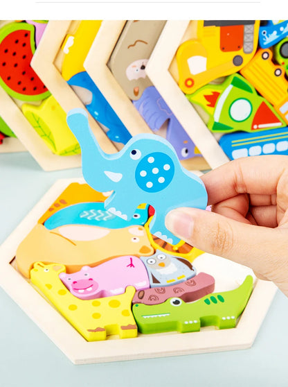 Jouet pour bébé Puzzle en bois Puzzle 3D créatif pour le développement de l'intelligence des enfants Ealy jouet éducatif pour les enfants