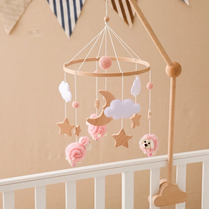 Berceau de bébé lit Mobile cloche hochet jouets en bois Crochet étoiles pendentif lit cloche jouets nouveau-né confort berceau support suspendus jouets cadeaux