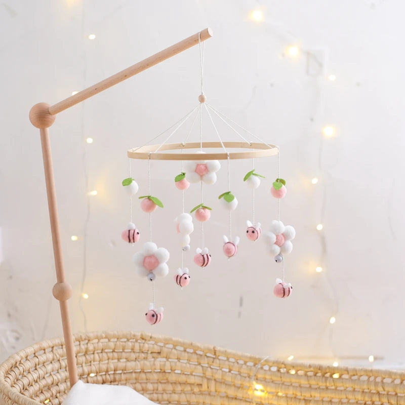 Berceau de bébé lit Mobile cloche hochet jouets en bois Crochet étoiles pendentif lit cloche jouets nouveau-né confort berceau support suspendus jouets cadeaux