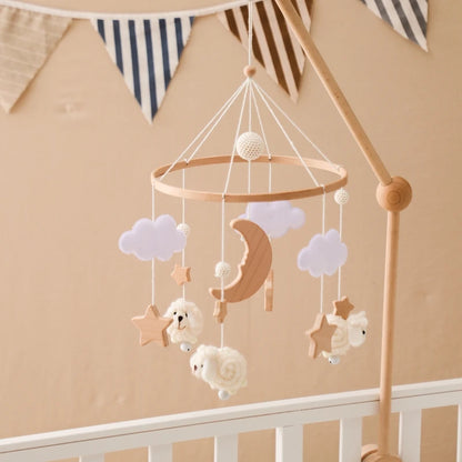 Berceau de bébé lit Mobile cloche hochet jouets en bois Crochet étoiles pendentif lit cloche jouets nouveau-né confort berceau support suspendus jouets cadeaux
