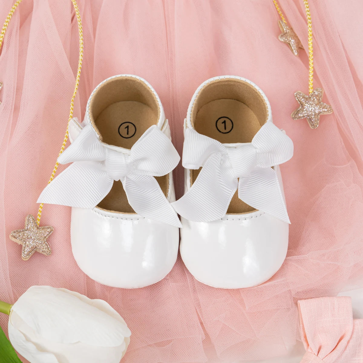 Meckior bébé chaussures nœud papillon semelle en caoutchouc anti-dérapant PU Ballet pantoufles bébé fille robe chaussures premier marcheur enfant en bas âge berceau chaussures