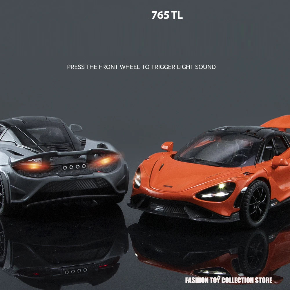 1: 32 Malaren 765TL rapide et furieux 7 modèle de voiture en alliage moulé sous pression jouet avec son et lumière véhicules décoration jouets pour enfants cadeau