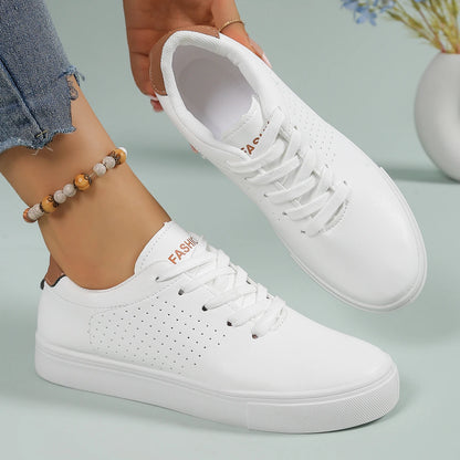 Chaussures de sport blanches coupe basse pour femmes, chaussures de sport légères, confortables et respirantes pour toutes les saisons, chaussures décontractées