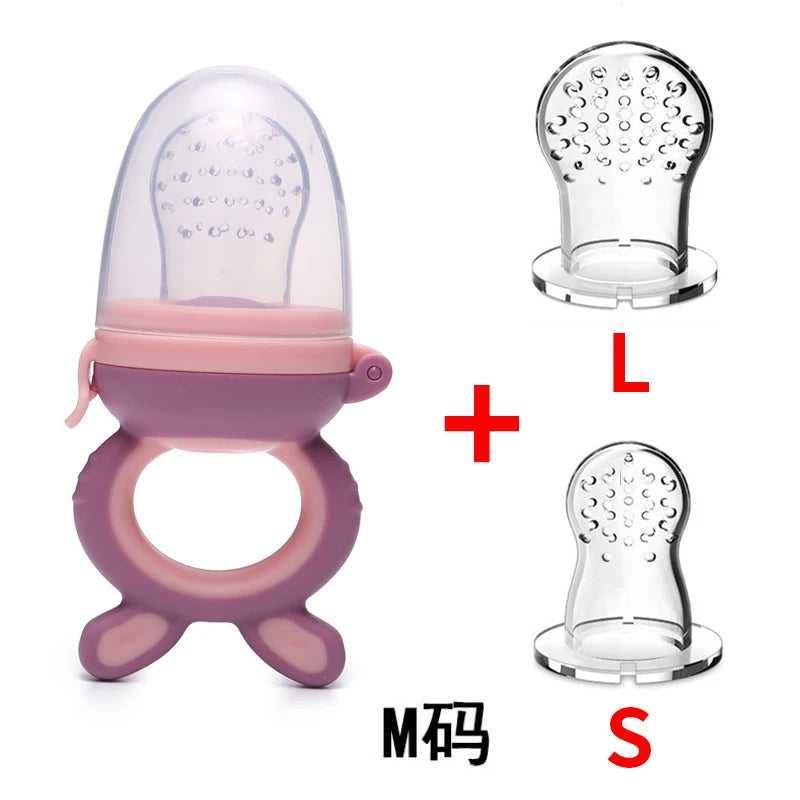 3 en 1 sac nouveau-né bébé aliments frais mangeoire Silicone anneau de dentition jouet mangeoire à fruits sucette formation manger fruits meulage bâton mignon