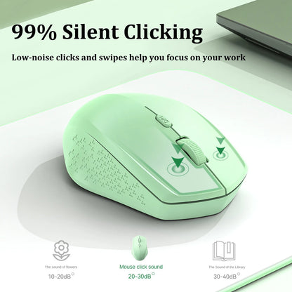 Souris sans fil Bluetooth 5.2, 2.4 ghz, double Mode, silencieuse, Rechargeable, pour jeu, 1600DPI, pour ordinateur portable, Win Mac OS