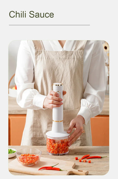 Mixeur à main multifonctionnel, robot culinaire, centre commercial, broyeur à viande Ju479, hachoir, fouet, batteur à œufs, mousseur
