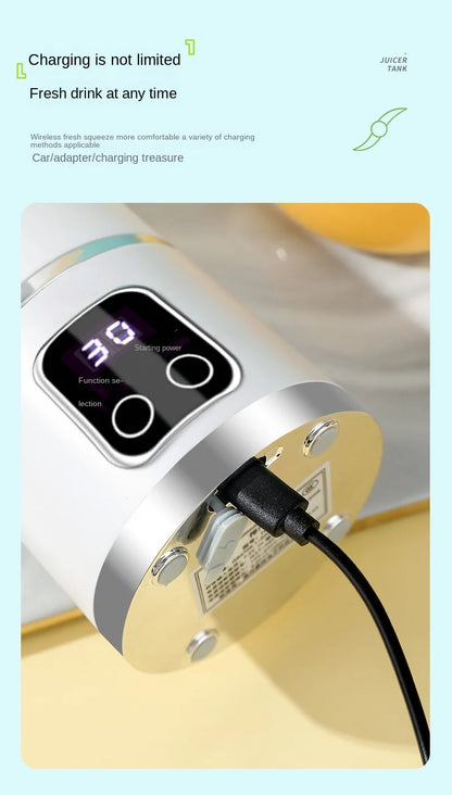 Mélangeur domestique Portable, presse-agrumes électrique concassé, avec 3 vitesses, grande capacité de 450ML, tasse de jus à affichage numérique