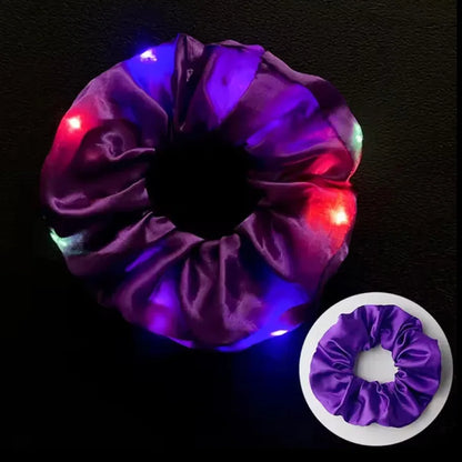 Chouchous lumineux LED populaires pour femmes et filles, corde à cheveux scrunchy scintillante, bandeau lumineux pour Halloween