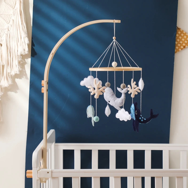Berceau de bébé lit Mobile cloche hochet jouets en bois Crochet étoiles pendentif lit cloche jouets nouveau-né confort berceau support suspendus jouets cadeaux