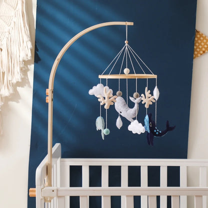 Berceau de bébé lit Mobile cloche hochet jouets en bois Crochet étoiles pendentif lit cloche jouets nouveau-né confort berceau support suspendus jouets cadeaux