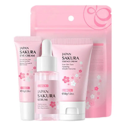 Coffret de soins pour le visage Crème nettoyante Sakura Essence Tonique hydratant blanchissant et anti-âge Crème pour les yeux Sérum pour le visage Soins de la peau pour les yeux