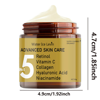 La crème pour le visage contient l'acide hyaluronique, le collagène, le rétinol et la niacinamide hydrate et la nutrition, douce, d'élasticité et énergique pour la peau