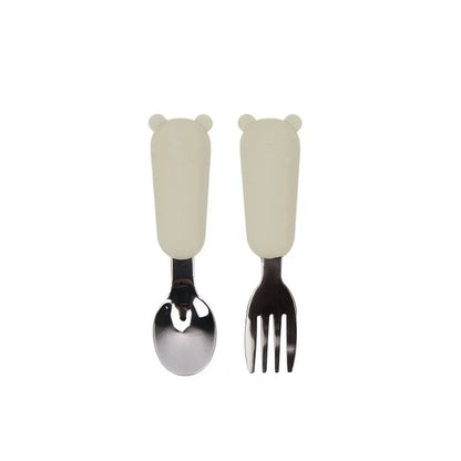 Ensemble de vaisselle de dessin animé pour bébé, ustensiles pour enfants en acier inoxydable, couverts de table pour tout-petits, dessin animé, cuillère d'alimentation pour nourrissons, fourchette