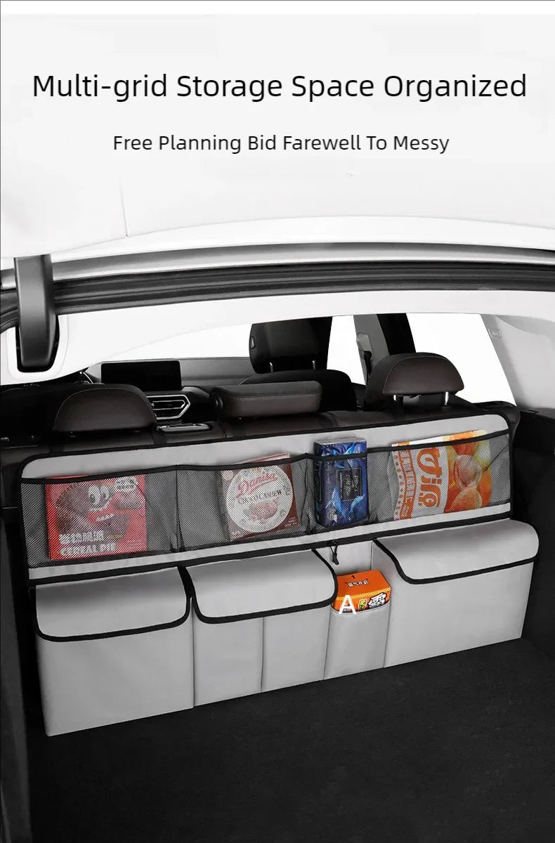 Sac de rangement pour coffre de voiture, sac suspendu pour dossier de siège de voiture SUV, sac de rangement multifonctionnel en maille, articles de rangement pour intérieur de voiture