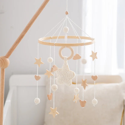 Berceau de bébé lit Mobile cloche hochet jouets en bois Crochet étoiles pendentif lit cloche jouets nouveau-né confort berceau support suspendus jouets cadeaux