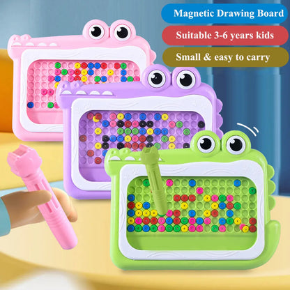 Planche à gribouiller en perles magnétiques pour enfants de 3 à 8 ans, avec stylo Puzzle, jouets de dessin, jeu de Montessori, cadeau éducatif, nouvelle collection