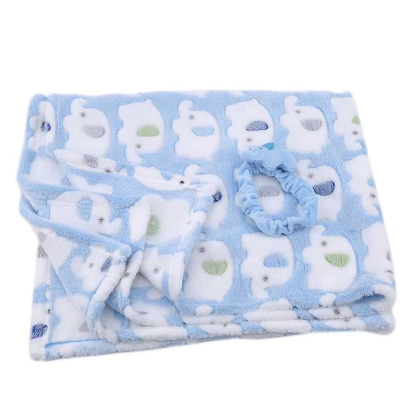 Couverture de dessin animé éléphant mignon pour bébé, produits pour bébé, nouveau-né, climatisation, lieux de couette, oreiller en velours, couette, utilisation pour les touristes